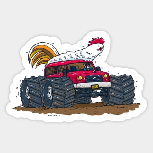 Monster Truck Chicken Sticker